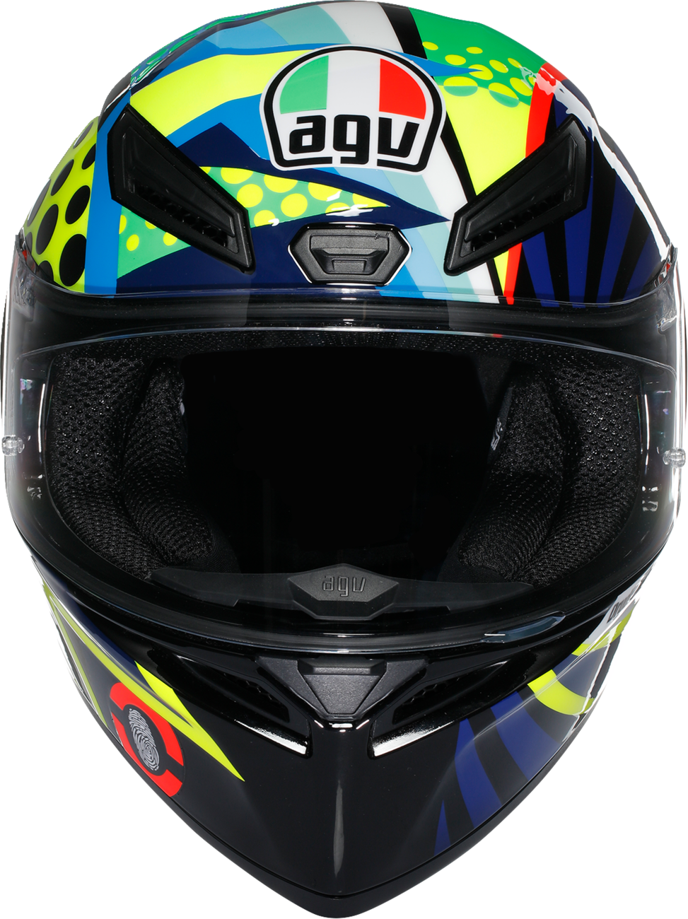 AGV K1 S Rossi Winter Test 2020 motorcycle helmet in small size, featuring aerodynamic design and full face protection.