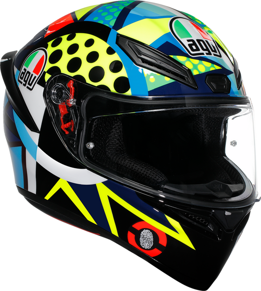 AGV K1 S Rossi Winter Test 2020 motorcycle helmet in 2XL with sleek design and branding, shown from the front.