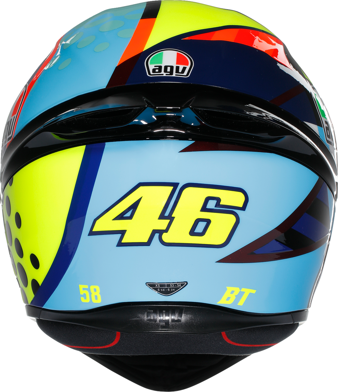 AGV K1 S Rossi Winter Test 2020 motorcycle helmet in XL with aerodynamic design and advanced safety features.