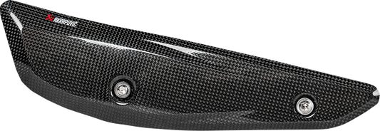 AKRAPOVIC carbon fiber heat shield for Kawasaki Z900 motorcycle, lightweight and durable protective covering with detailed texture.