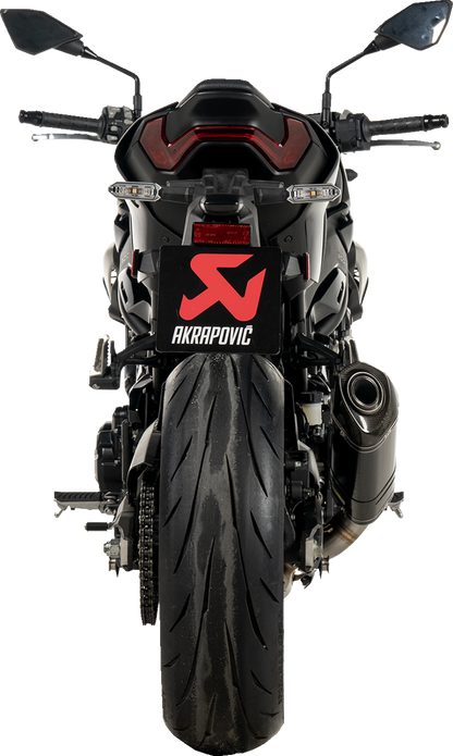 Akradovic slip-on line muffler for Kawasaki Z900, carbon fiber finish, sleek motorcycle exhaust by AKRAPOVIC.