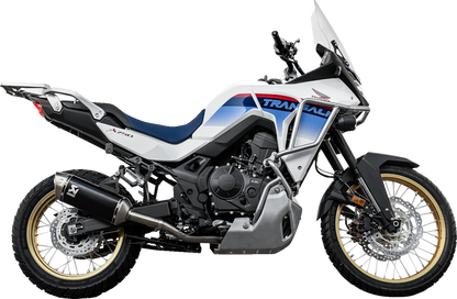 AKRAPOVIC stainless steel header pipe for Honda XL 750 Transalp E-H7R7 motorcycle, showing the sleek, polished exhaust component.