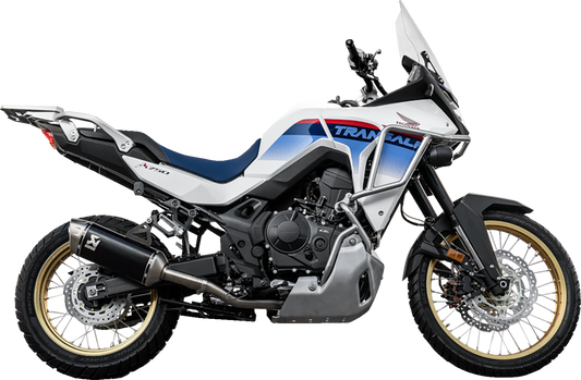 AKRAPOVIC stainless steel header pipe for Honda XL 750 Transalp E-H7R7 motorcycle, showing the sleek, polished exhaust component.