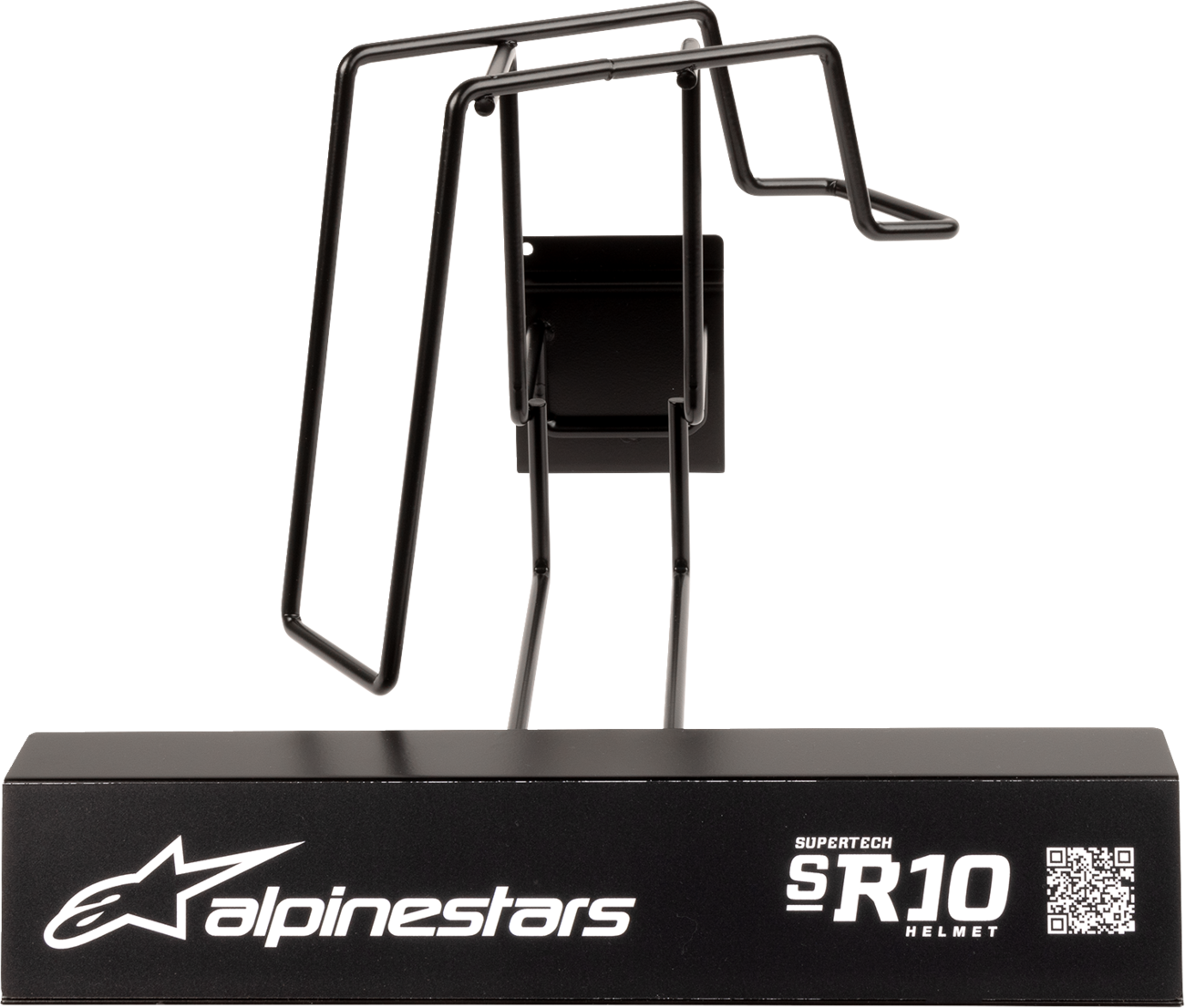 Alpinestars helmet display shelf Model 99AS-98003 showcasing helmet storage and display for motorcycle helmets.