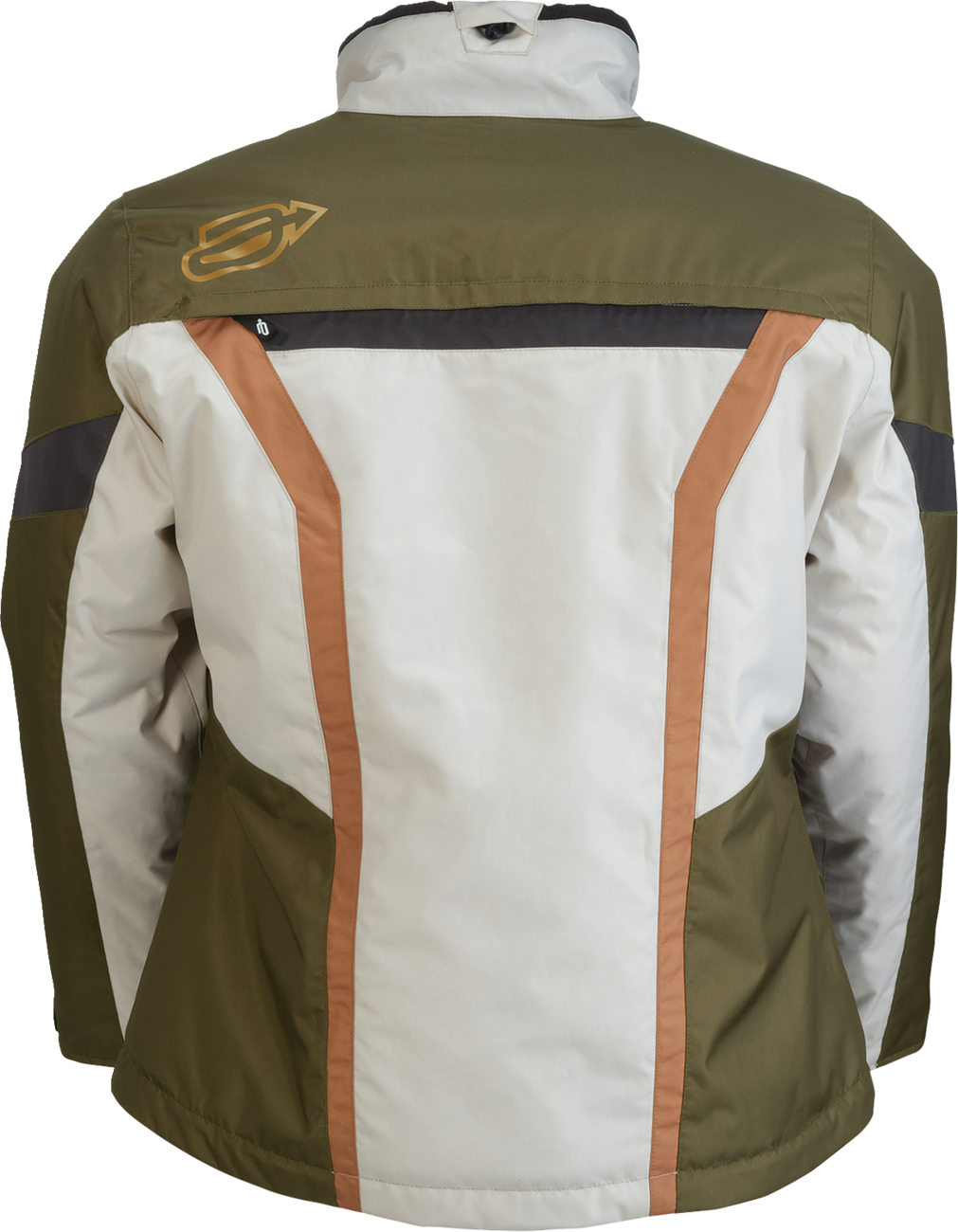 ARCTIVA Women's Pivot 8 insulated jacket in green and tan, lightweight winter outerwear with hood and full zip closure.