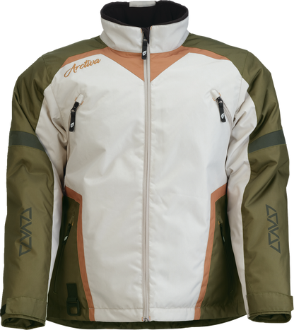 ARCTIVA Women's Pivot 8 Insulated Jacket in green and tan, 2XL, with a quilted design and insulated construction for warmth.