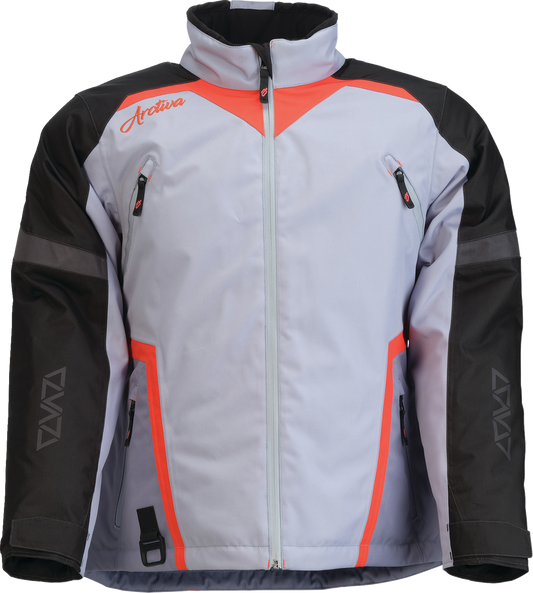 ARCTIVA Women's Pivot 8 insulated jacket in gray and coral, size XS, featuring a sleek winter design and insulated warmth.