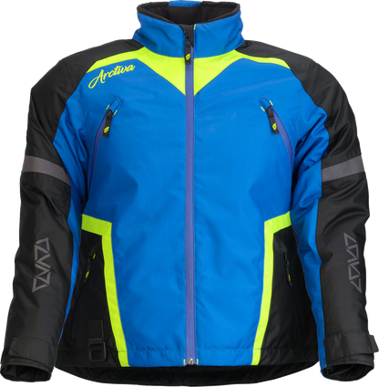 ARCTIVA Women's Pivot 8 insulated jacket in blue and hi-viz, size XL, featuring quilted design and front zipper closure.