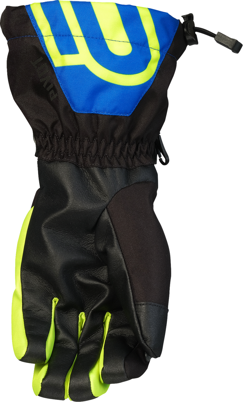 ARCTIVA Pivot 8 motorcycle gloves in blue and hi-vis, large size, insulated, waterproof, and breathable for riding comfort