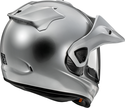 Arai XD-5 aluminum silver helmet in XS size with ventilation vents and matte finish, designed for off-road motorcycle riding.