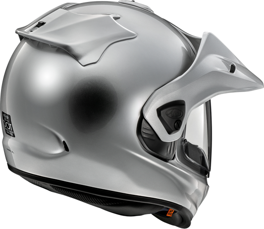 Arai XD-5 aluminum silver helmet in XS size with ventilation vents and matte finish, designed for off-road motorcycle riding.