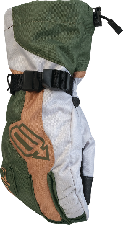 ARCTIVA Women's Pivot 8 insulated waterproof winter gloves in green and tan, large size with 3M Thinsulate for warmth.