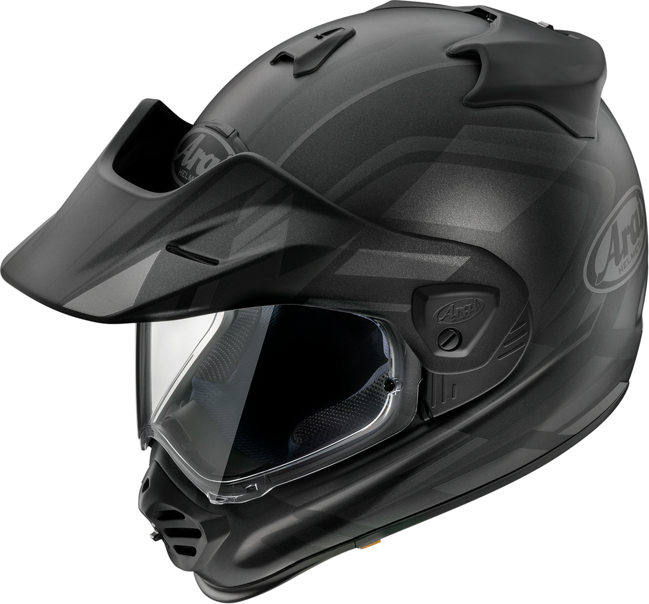 Black Frost Arai XD-5 Discovery motorcycle helmet in XL size with matte finish and ventilation vents.