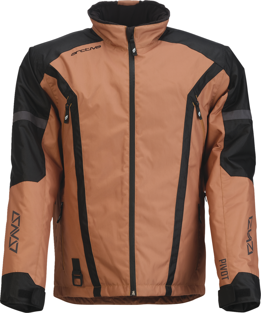 ARCTIVA Pivot 8 Insulated Jacket in tan and black, small size, showing front view with zipper and hood details.