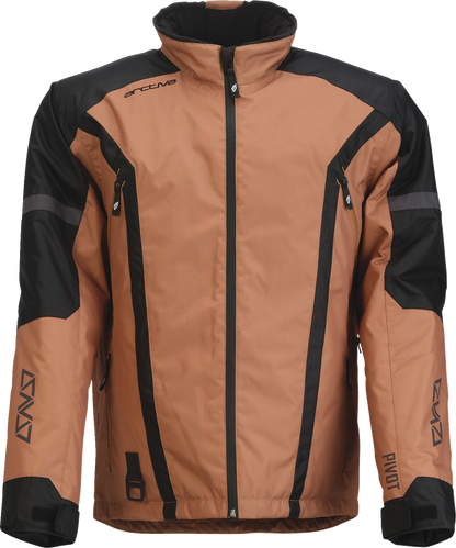 ARCTIVA Pivot 8 Insulated Jacket in tan and black, small size, showing front view with zipper and hood details.