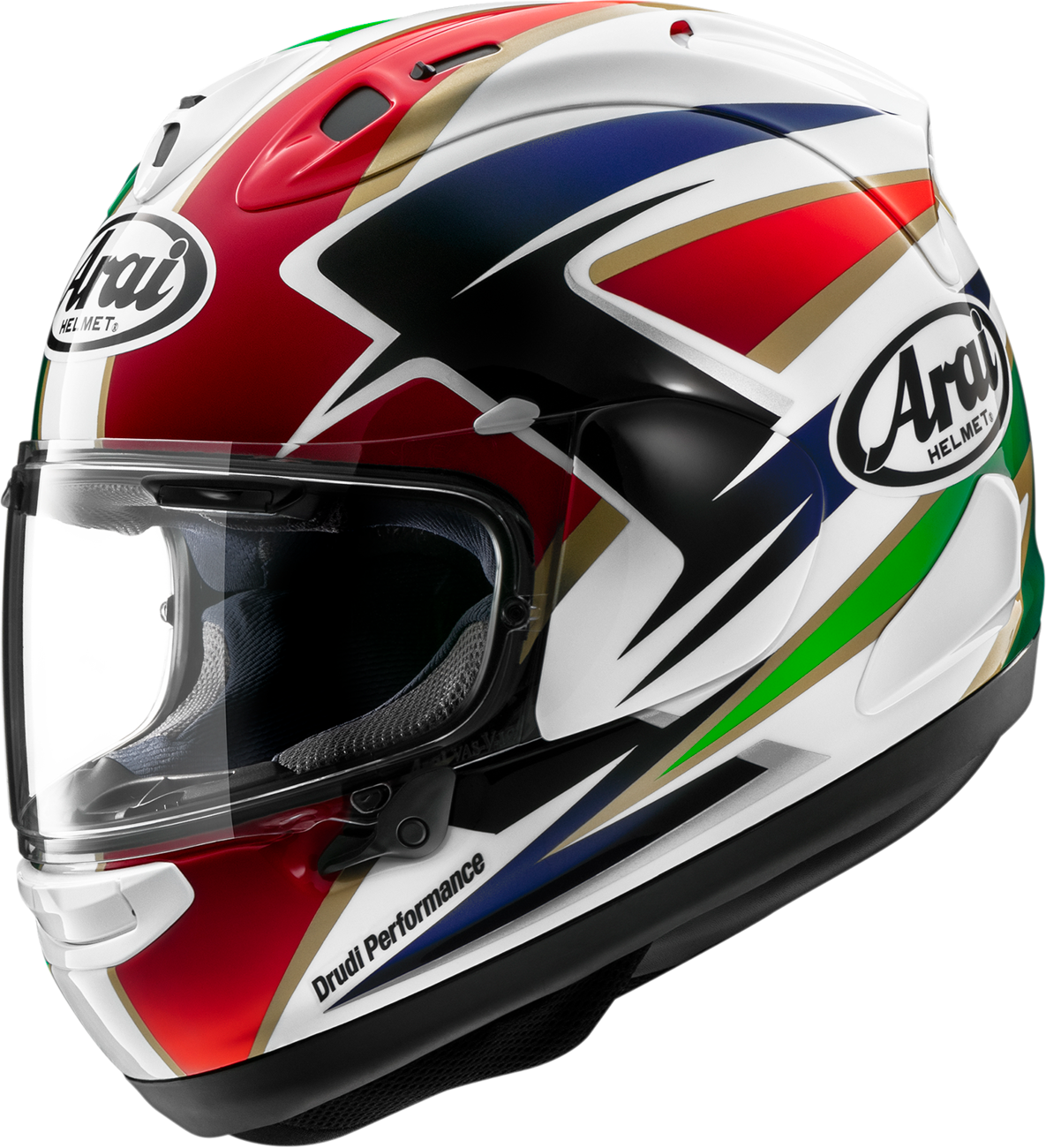 Arai Corsair-X motorcycle helmet in Cadalora Restyle design, small size, showing the sleek aerodynamic shell and ventilation features.