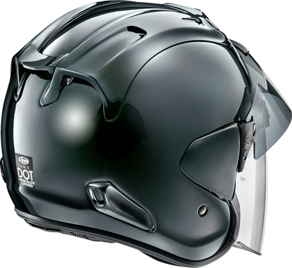 Arai Helmets Ram-X Diamond Black motorcycle helmet with VAS-Z shield system and Pinlock 120, large size, front view.