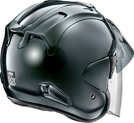 Arai Helmets Ram-X Diamond Black motorcycle helmet with VAS-Z shield system and Pinlock 120, large size, front view.