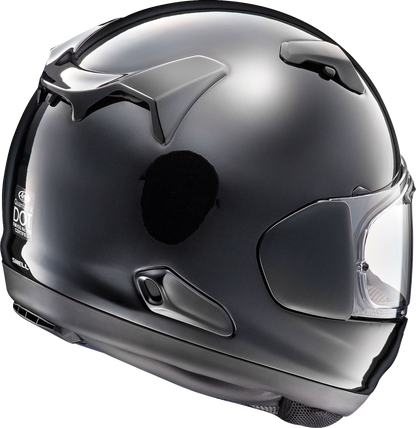 Arai Helmets Quantum-X helmet in Diamond Black, small size, showcasing sleek aerodynamic design and safety features.