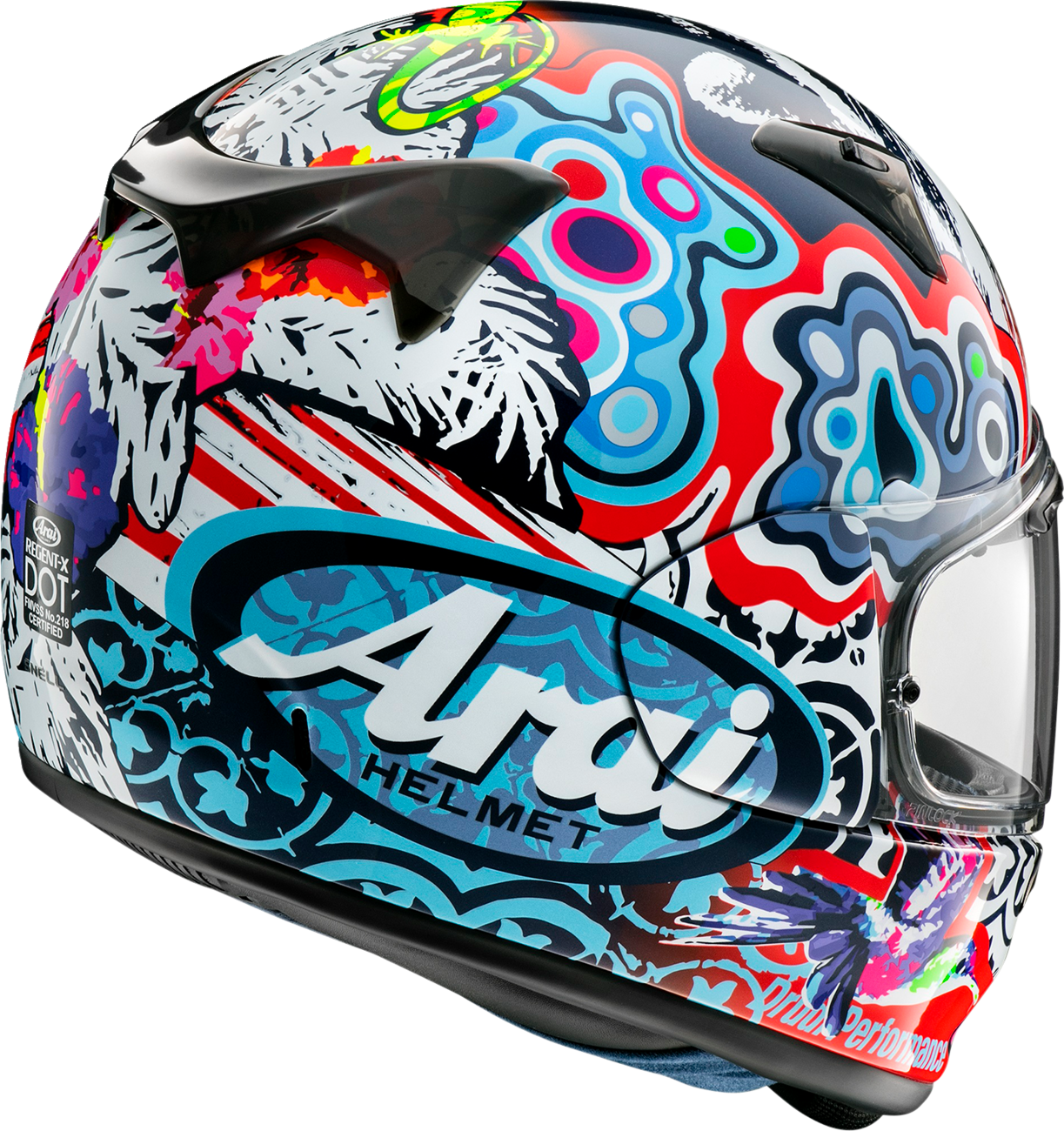 Arai Helmets Regent-X Jungle-2 XS with Variable Axis System shield and custom fit features, shown from front view.