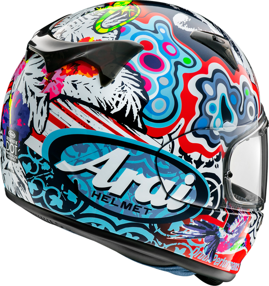 Arai Helmets Regent-X Jungle-2 small motorcycle helmet with vent openings and secure strap, designed for safety and comfort.