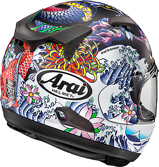 Arai Helmets Quantum-X Oriental Black Frost motorcycle helmet, size Large, with sleek black and frost design.