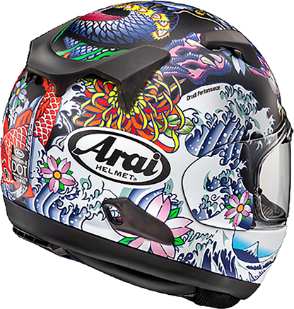Arai Helmets Quantum-X Oriental Black Frost motorcycle helmet, size Large, with sleek black and frost design.