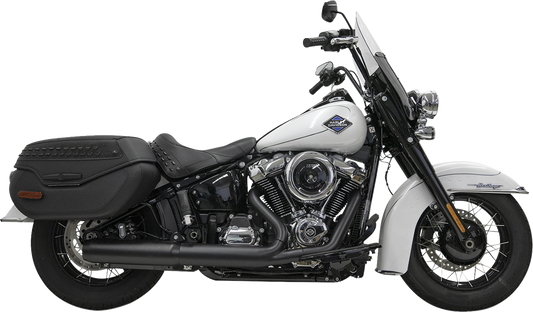 Black Bassani Xhaust 4-inch slip-on muffler with 2-1/2 x 10-inch baffle core, 49-state compliant, part number 1S38FB