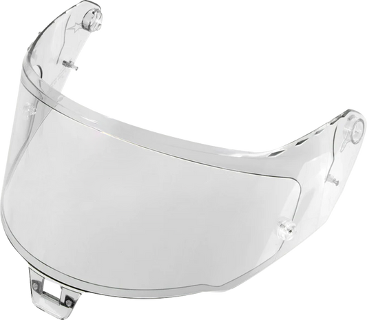 Alpinestars AFHS-01 photochromic shield for Supertech R10 helmet, showing clear and tinted states on a helmet visor.