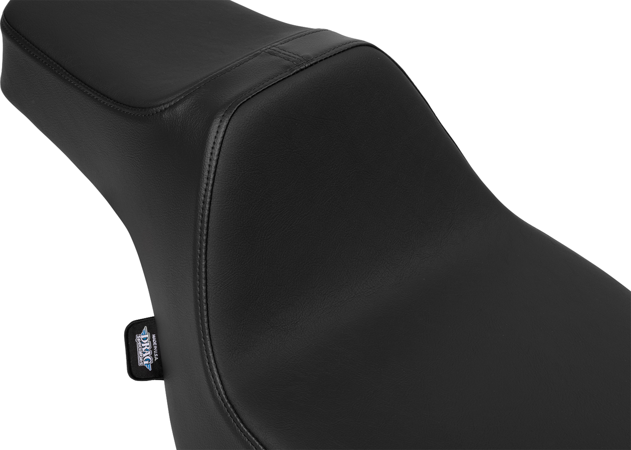 Drag Specialties Predator III extended reach seat for FLT/FLH motorcycles, 2023-2025, with comfortable padded design and black finish.