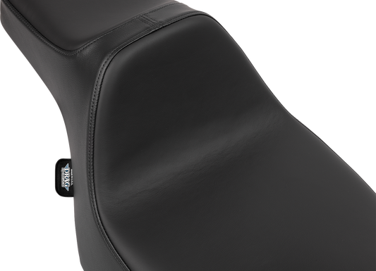 DRAG SPECIALTIES SEATS Predator III Extended Reach Seat for FLT/FLH 2023-2025, showing the black motorcycle seat with textured surface.