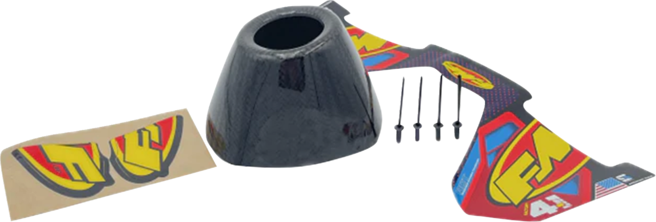 FMF Carbon Fiber RCT External End Cap Replacement Kit in black for motorcycle exhaust systems. Part #040693.