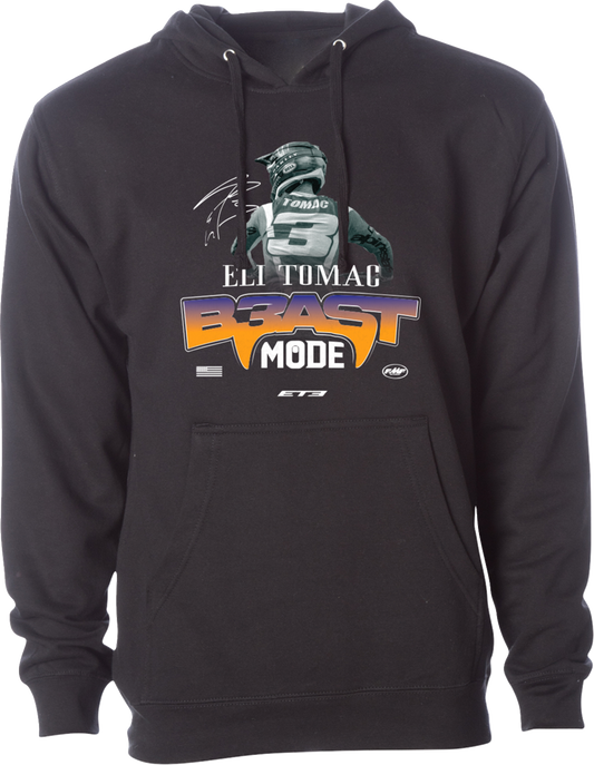 FMF Beast Mode hoodie in black, XL size, made of cotton-poly blend with graphic design, comfortable and stylish.