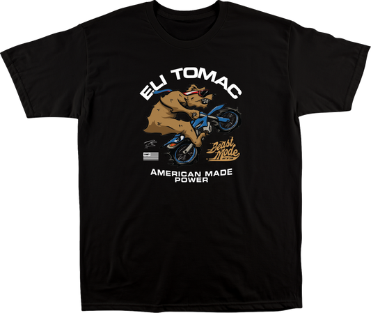 Black FMF B3AR T-Shirt in XL size, featuring the FMF logo and design, displayed on a plain background.