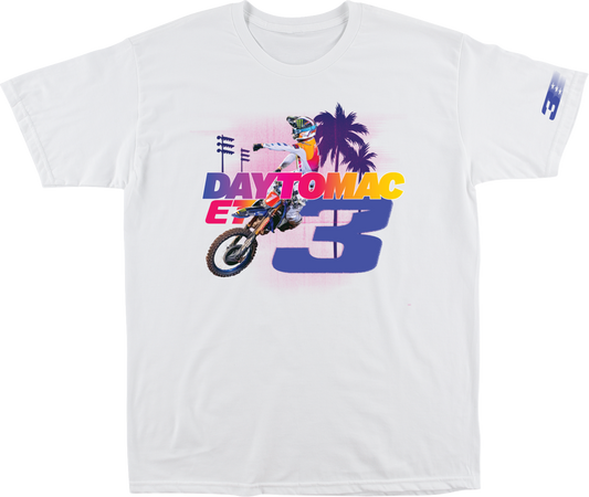 White FMF Daytomac T-Shirt in XL with soft spun cotton fabric and graphic print on front.