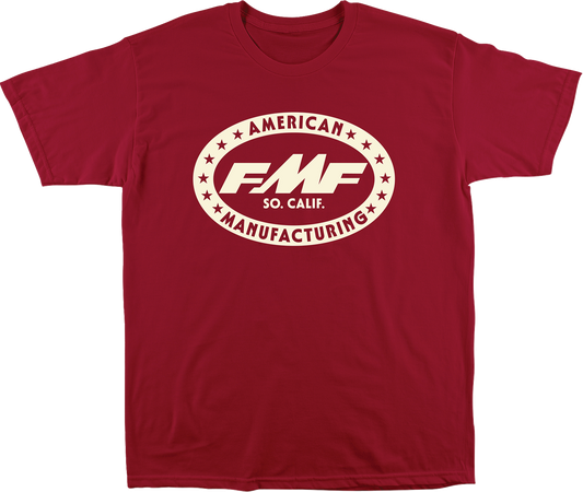 Red FMF Undefeated T-Shirt in large size, featuring a casual fit and bold graphic design on the front.