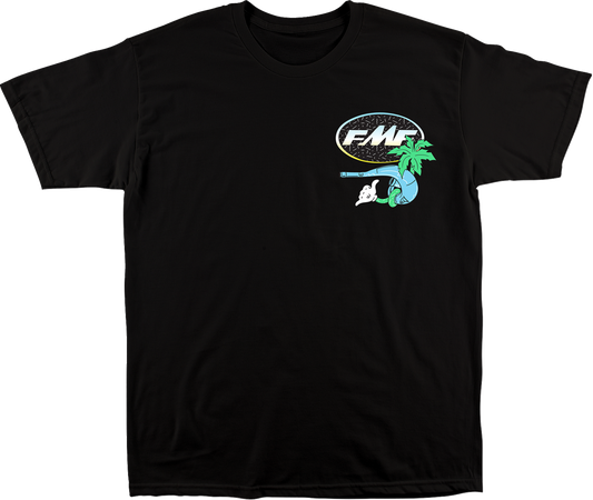 Black FMF Day-Glo T-Shirt, large size, with vibrant glow-in-the-dark graphics and comfortable cotton fabric.