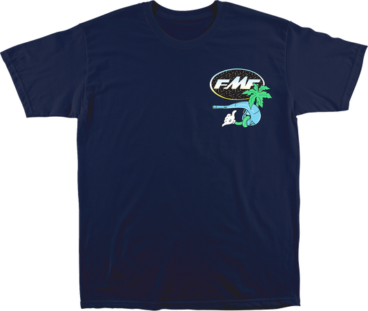 FMF Day-Glo Navy T-Shirt in large size, featuring bold Day-Glo logo and comfortable fabric, casual everyday wear.