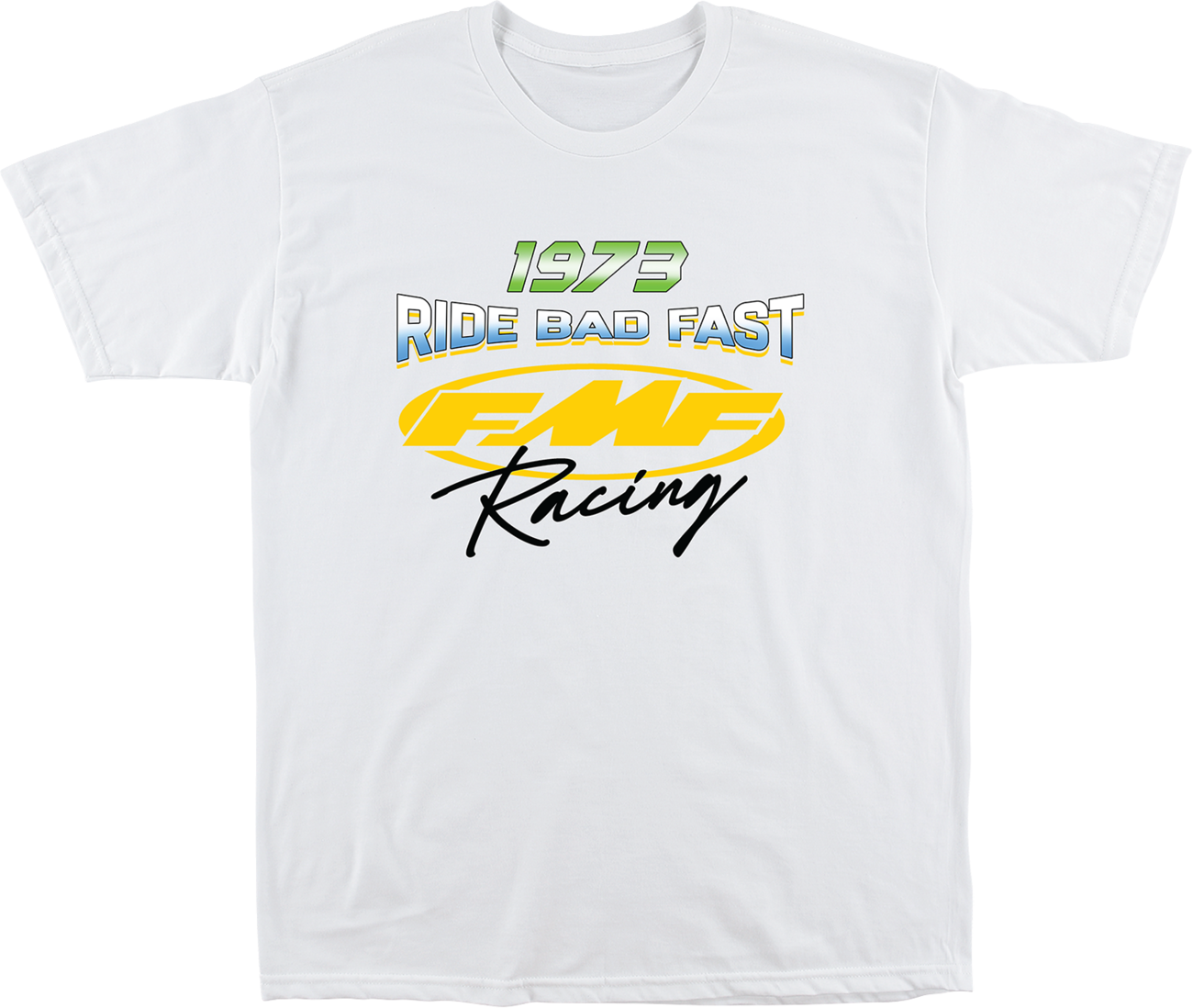 FMF Photo Finish T-Shirt in white, size large, featuring a comfortable fit and graphic design on the front.