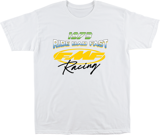 FMF Photo Finish T-Shirt in white, size large, featuring a comfortable fit and graphic design on the front.