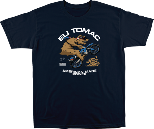 FMF Youth B3AR T-Shirt in navy, size medium, soft spun cotton with graphic print, casual kids' t-shirt.