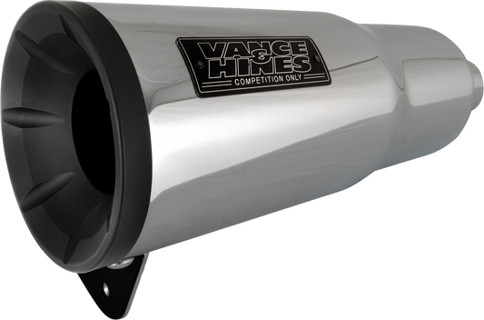 Vance & Hines Hi-Output Slip-On Muffler in chrome for Indian Scout and Bobber motorcycles.