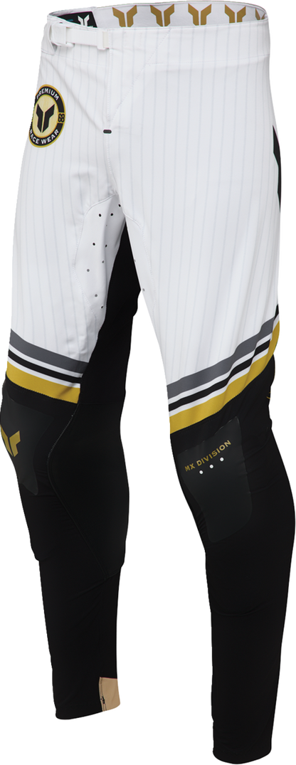 Black and gold THOR Sportmode Baller Pants in US 32, featuring sporty design and branded details, displayed on a neutral background.