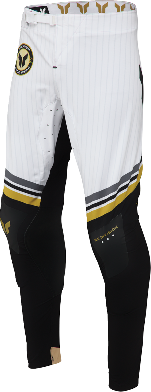 Black and gold THOR Sportmode Baller Pants in US 32, featuring sporty design and branded details, displayed on a neutral background.