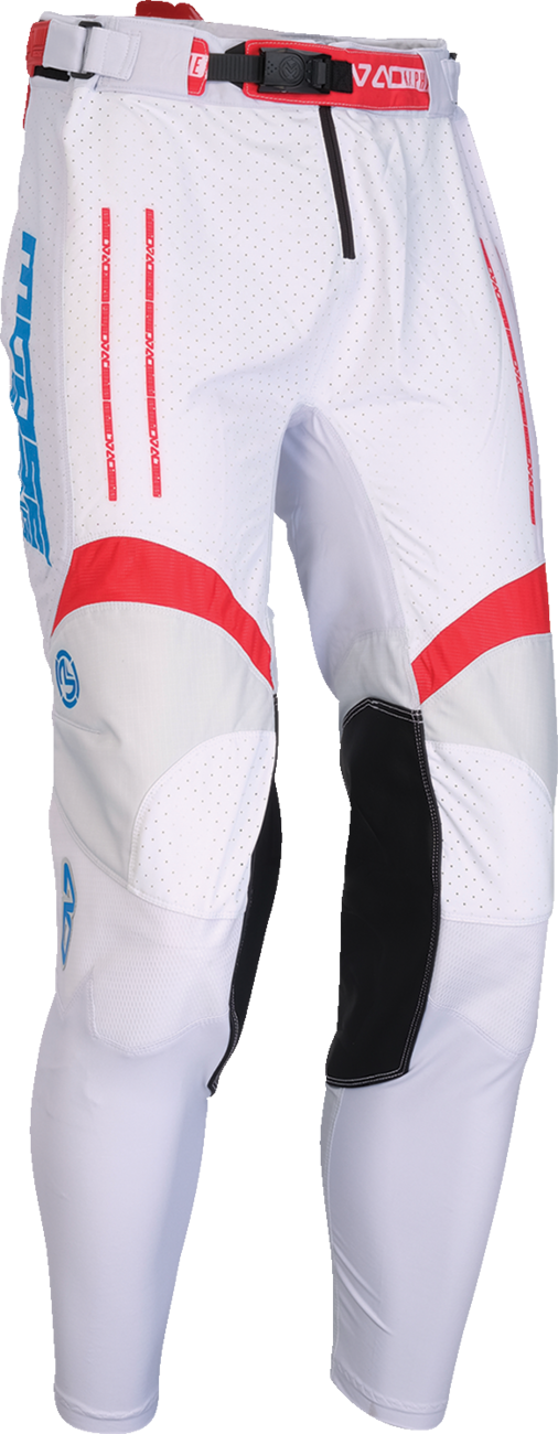 MOOSE OFFROAD Alpha One Pants in red, white, and blue, US size 40, featuring rugged design and durable fabric.