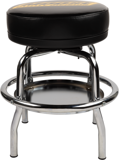 MOOSE OFFROAD Mechanic Bar Stool X80-6030MUD with chrome frame and 360° swivel, featuring a sturdy seat and industrial design