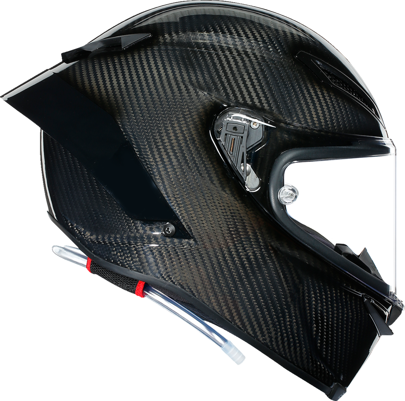 AGV Pista GP RR helmet in glossy carbon finish, FIM and ECE certified racing helmet with aerodynamic design and racing ventilation.