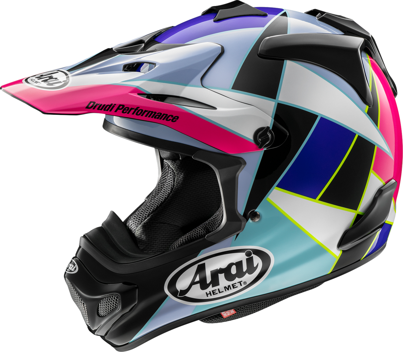 Arai VX-Pro4 Fragment Multi Small motorcycle helmet with visor and ventilation, designed for off-road riding.
