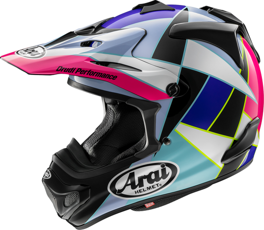 Arai VX-Pro4 Fragment Multi Small motorcycle helmet with visor and ventilation, designed for off-road riding.