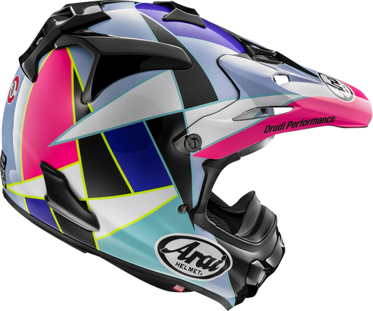 Arai Helmets VX-Pro4 Fragment Multi Small motorcycle helmet with visor and ventilation, designed for motocross and off-road riding.